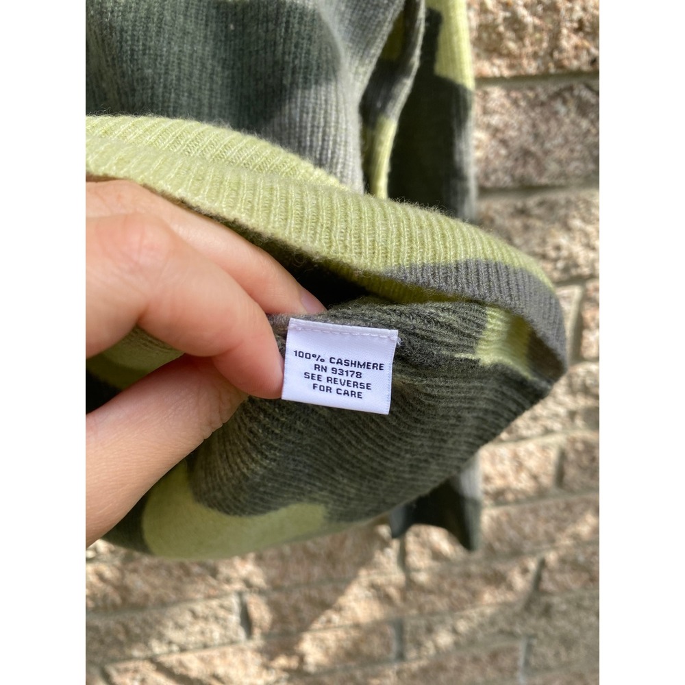 The Cashmere Project Sweater Camo Ribbed Knit M Green 100% Cashmere Gorpcore Lux - Picture 5 of 6